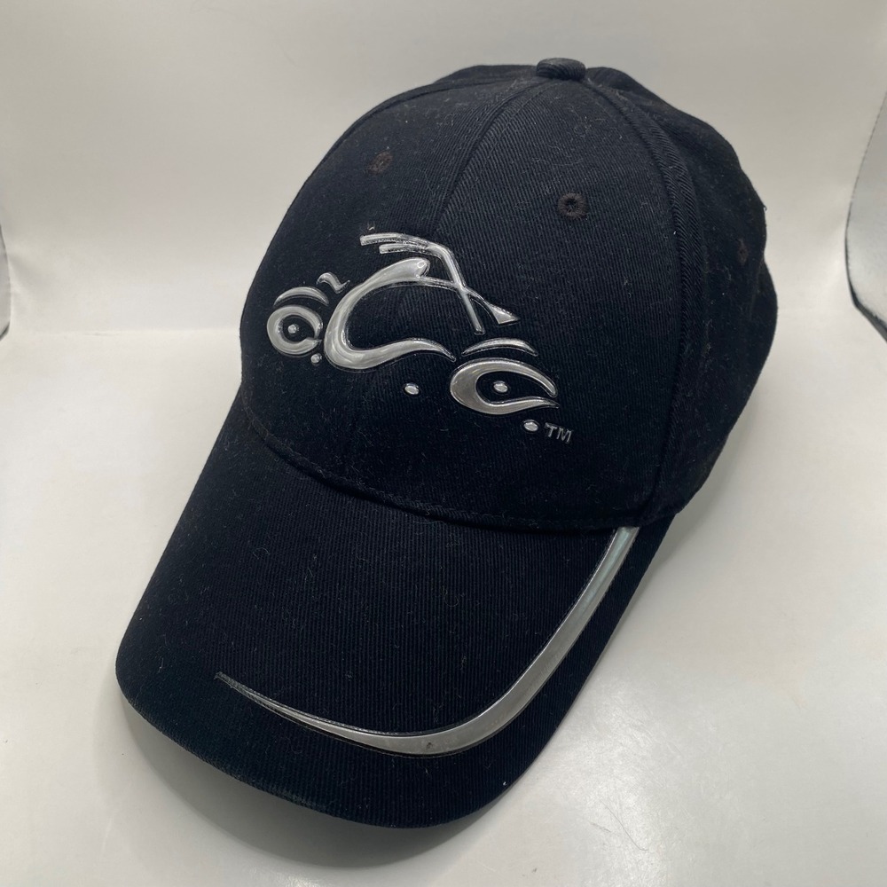 ORANGE COUNTY CHOPPERS Bio-Domes Hat Mens Black Chrome 3D Logo Biker OSFA Cap